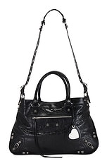 Balenciaga Neo Cagole XL Tote Bag in Black & Black, view 6, click to view large image.