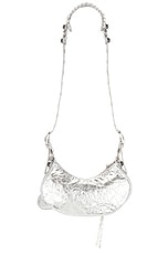 Balenciaga Le Cagole XS Shoulder Bag in Silver, view 3, click to view large image.