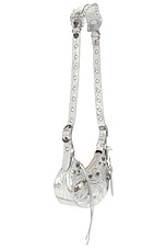 Balenciaga Le Cagole XS Shoulder Bag in Silver, view 4, click to view large image.