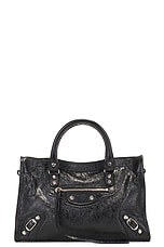 Balenciaga Le City Small Bag in Black, view 3, click to view large image.