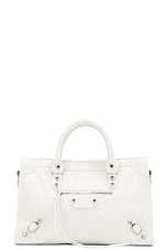 Balenciaga Le City Small Bag in Optic White, view 3, click to view large image.