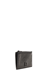 Balenciaga Crush Coin &amp; Card Holder in Black, view 3, click to view large image.