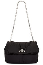 Balenciaga Monaco Medium Chain Bag in Black, view 6, click to view large image.