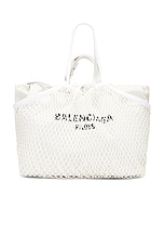 Balenciaga 24/7 Tote Bag in White & Black, view 1, click to view large image.