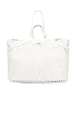 Balenciaga 24/7 Tote Bag in White & Black, view 3, click to view large image.