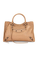 Balenciaga Le City Medium Bag in Latte, view 2, click to view large image.