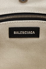 Balenciaga Navy Revamp Small Tote Bag in Natural & Black, view 6, click to view large image.