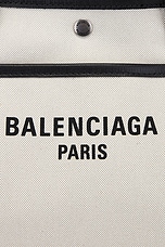 Balenciaga Navy Revamp Small Tote Bag in Natural & Black, view 7, click to view large image.