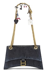 Balenciaga Crush Chain Small Bag in Black, view 5, click to view large image.