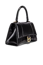Balenciaga Small Hourglass Top Handle Bag in Black, view 5, click to view large image.