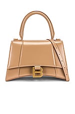 Balenciaga Small Hourglass Top Handle Bag in Sand | FWRD