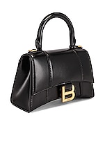 Balenciaga XS Hourglass Top Handle Bag in Black, view 5, click to view large image.