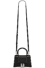Balenciaga XS Hourglass Top Handle Bag in Black, view 1, click to view large image.