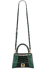 Balenciaga Small Hourlgass Top Handle Bag in Forest Green, view 1, click to view large image.