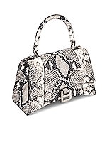 Balenciaga Small Hourglass Top Handle Bag in Black & White, view 4, click to view large image.