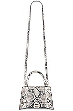 Balenciaga Small Hourglass Top Handle Bag in Black & White, view 6, click to view large image.