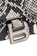 Balenciaga Small Hourglass Top Handle Bag in Black & White, view 8, click to view large image.