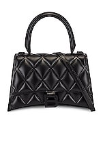 Balenciaga Small Hourglass Top Handle Bag in Black, view 1, click to view large image.