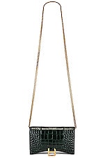 Balenciaga Hourglass Wallet On Chain Bag in Forest Green, view 6, click to view large image.