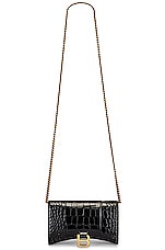 Balenciaga Hourglass Wallet On Chain Bag in Black, view 6, click to view large image.