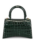 Balenciaga XS Hourglass Top Handle Bag in Forest Green, view 4, click to view large image.