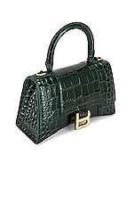 Balenciaga XS Hourglass Top Handle Bag in Forest Green, view 5, click to view large image.