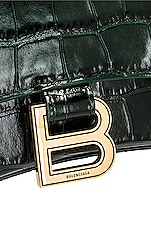 Balenciaga XS Hourglass Top Handle Bag in Forest Green, view 8, click to view large image.