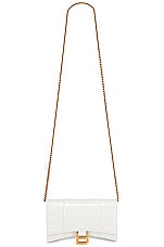 Balenciaga Hourglass Wallet on Chain Bag in White, view 1, click to view large image.