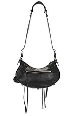 Balenciaga Small Le Cagole Shoulder Bag in Black, view 2, click to view large image.