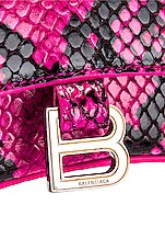 Balenciaga Mini Hourglass Top Handle Bag in Fuchsia & Black, view 8, click to view large image.