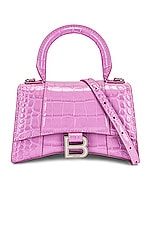 Balenciaga XS Hourglass Top Handle Bag in Lilac, view 1, click to view large image.