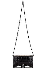 Balenciaga Hourglass Wallet on Chain Bag in Black, view 1, click to view large image.