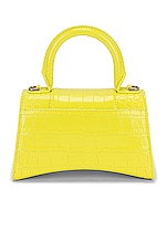 Balenciaga XS Hourglass Top Handle Bag in Light Yellow, view 3, click to view large image.