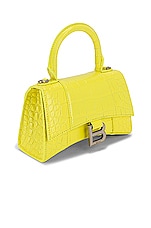 Balenciaga XS Hourglass Top Handle Bag in Light Yellow, view 4, click to view large image.