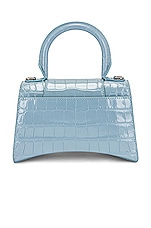 Balenciaga XS Hourglass Top Handle Bag in Blue Grey, view 3, click to view large image.