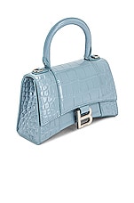 Balenciaga XS Hourglass Top Handle Bag in Blue Grey, view 4, click to view large image.