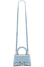 Balenciaga XS Hourglass Top Handle Bag in Blue Grey, view 6, click to view large image.