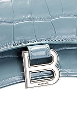 Balenciaga XS Hourglass Top Handle Bag in Blue Grey, view 8, click to view large image.