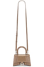 Balenciaga XS Hourglass Top Handle Bag in Mink Grey, view 1, click to view large image.