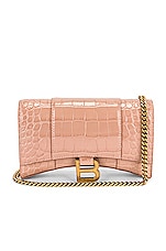 Balenciaga Hourglass Wallet on Chain Bag in Nude Beige, view 1, click to view large image.