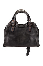 Balenciaga Mini Neo Classic City Bag in Black, view 3, click to view large image.