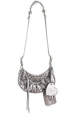 Balenciaga XS Le Cagole Shoulder Bag in Silver, view 1, click to view large image.