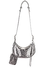 Balenciaga XS Le Cagole Shoulder Bag in Silver, view 3, click to view large image.
