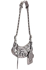 Balenciaga XS Le Cagole Shoulder Bag in Silver, view 4, click to view large image.