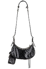Balenciaga XS Le Cagole Shoulder Bag in Black, view 3, click to view large image.