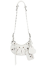 Balenciaga XS Le Cagole Shoulder Bag in Optic White, view 1, click to view large image.