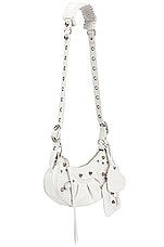 Balenciaga XS Le Cagole Shoulder Bag in Optic White, view 4, click to view large image.