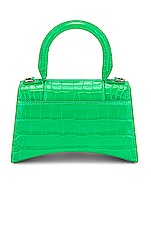 Balenciaga XS Hourglass Top Handle Bag in Vivid Green, view 3, click to view large image.