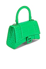 Balenciaga XS Hourglass Top Handle Bag in Vivid Green, view 4, click to view large image.