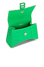 Balenciaga XS Hourglass Top Handle Bag in Vivid Green, view 5, click to view large image.